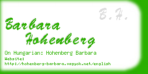 barbara hohenberg business card